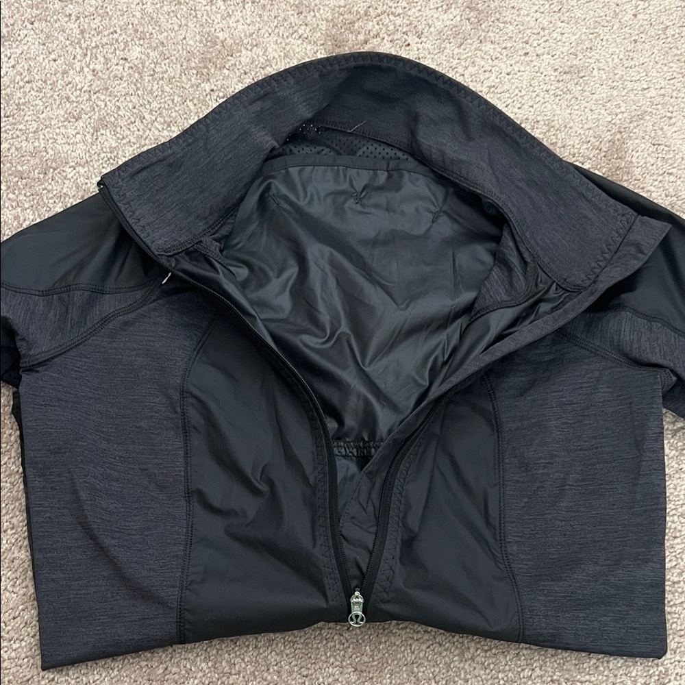 Lululemon Athletica Black Lightweight Jacket w/ thumbholes & cute ribbon detail - Picture 5 of 7